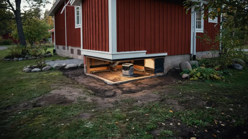 avfuktning av krypgrund i fritidshus i stj rnhov gnesta